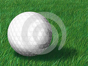 Golf ball on green grass