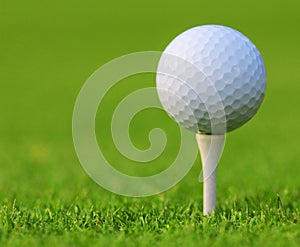 Golf ball on green grass