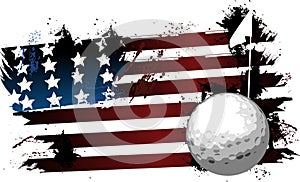 Golf ball grunge flag