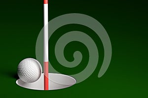 Golf Ball Hole In One, 3D Rendering