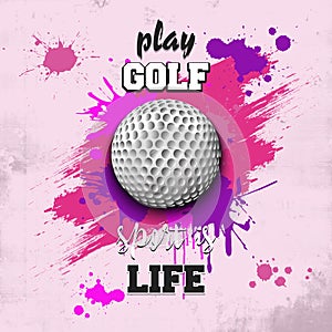 Golf ball icon. Play golf. Sport is life