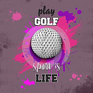Golf ball icon. Play golf. Sport is life