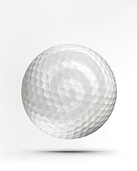 Golf ball isolated on white with shadow.