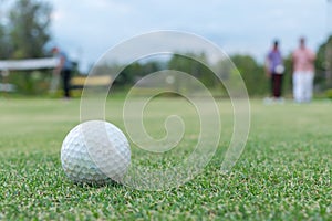 Golf ball lip of hole on green