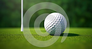 Golf Ball on Lush Green Fairway Close-Up