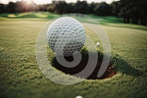 Golf Ball near hole