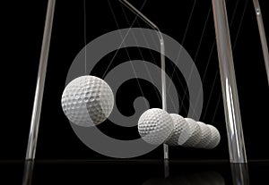 Golf Ball On A Newtons Cradle