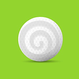 Golf ball over green background flat vector