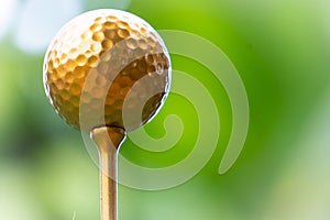 Golden golf ball is the world`s biggest sport