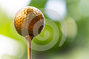 Golden golf ball is the world`s biggest sport