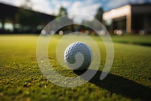 Golf ball, putting green, and the hole