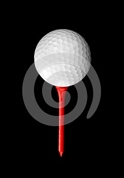 Golf Ball on Red Tee