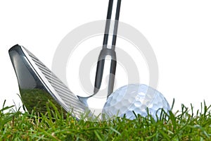 Golf ball rough iron shot