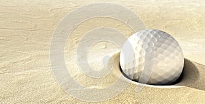 Golfová loptička v piesok pasca 