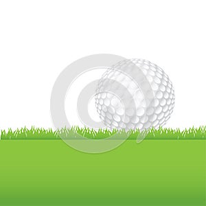 Golf Ball Sitting on a Grass Background Illustration