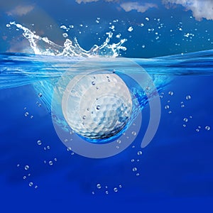 Golf ball splash.