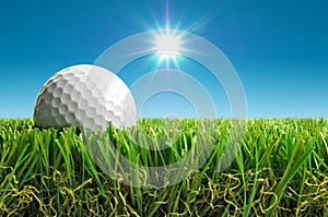 Golf ball in the sun