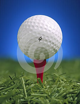 Golf ball on tee