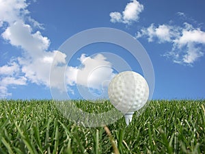 Golf ball on a tee