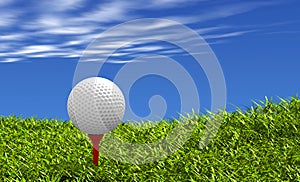 Golf ball on tee