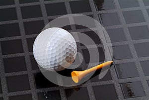 Golf ball and tee