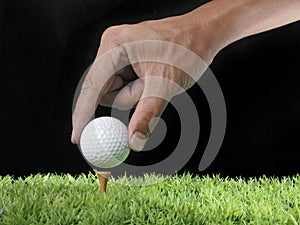 Golf ball on tee