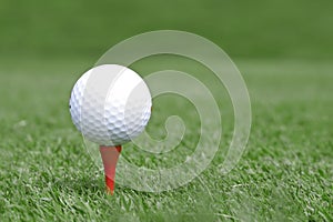 Golf ball on tee