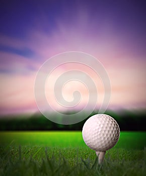 Golf ball on tee