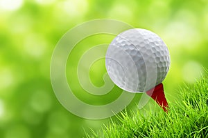 Golf ball on tee