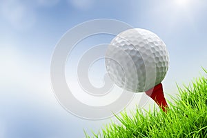 Golf ball on tee