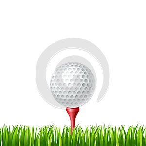 Golf ball on a tee photo