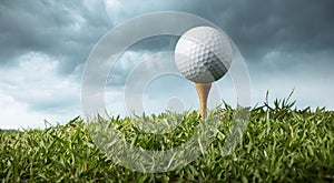 Golf ball on tee