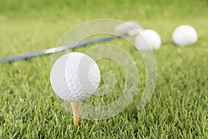 Golf ball on tee