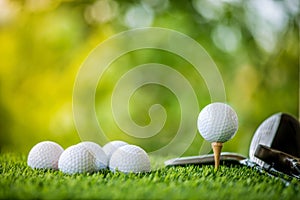 Golf ball on tee