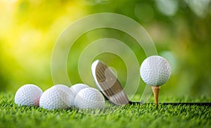 Golf ball on tee