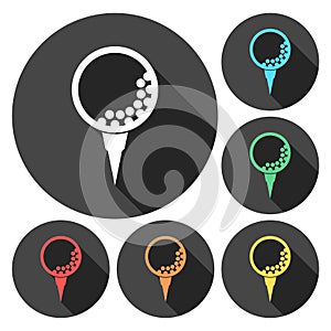 Golf ball on a tee flat icon