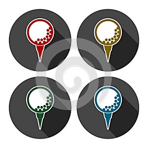 Golf ball on a tee flat icon