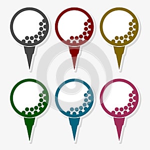 Golf ball on a tee flat icon
