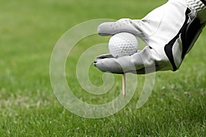 Golf ball tee glove