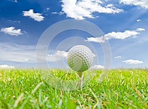 Golf ball and tee grass