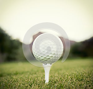 Golf ball on tee