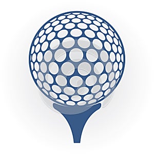 Golf ball on tee. Vector illustration decorative background design