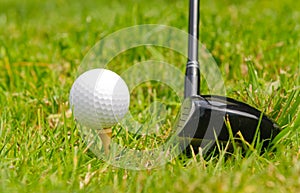 Golf ball on tee