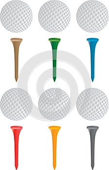 Golf ball and tees