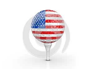 Golf ball USA flag