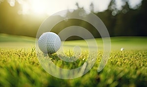 Golf Ball on a Vibrant Green Field