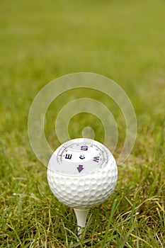 Golf ball whit Compass