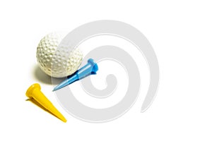 Golf ball on white background