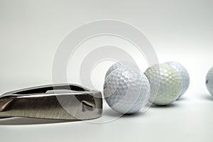 Golf ball on white background.
