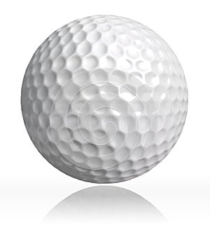 Golf ball on white background